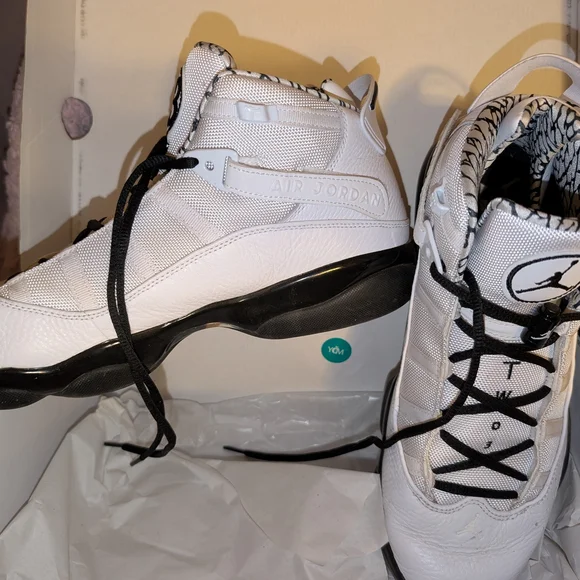 Jordan Men's White and Black Sneakers - Picture 4 of 10